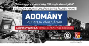 Tolna megye a horvátországi földrengés károsultjaiért